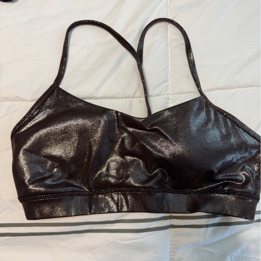 Lululemon Flow Y Bra Shimmering Black Bralette